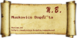 Muskovics Bogáta névjegykártya